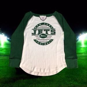 NFL Teens New York Jets Long Sleeve Shirt Team Apparel - Girls Size M 7/8